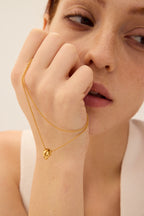 Gold three-circle interlinked Circles Necklace symbolising family, friendship and love — Winding Moonlight