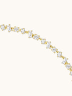 Art Deco Stellar Bracelet with pavé moissanite in gold and silver — Winding Moonlight