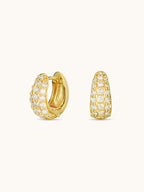 Art Deco Stellar Earrings with mixed-cut moissanite in gold and silver — Winding Moonlight