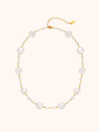 Baroque and freshwater pearl Ocean Necklace on a delicate gold chain — Winding Moonlight