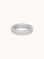 Art Deco Stellar Ring with 360° pavé moissanite in gold or silver — Winding Moonlight