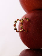 Gold sculptural C-shape portrait earrings with fluid curves — Winding Moonlight