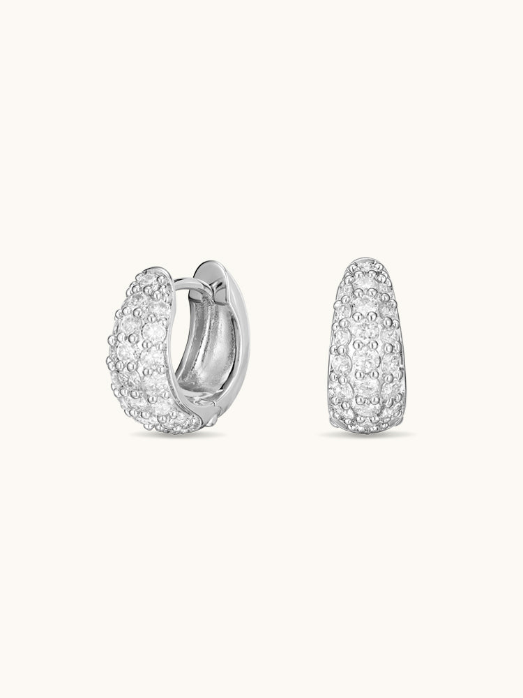 Art Deco Stellar Earrings with mixed-cut moissanite in gold and silver — Winding Moonlight