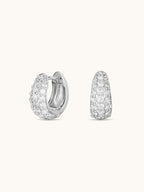 Art Deco Stellar Earrings with mixed-cut moissanite in gold and silver — Winding Moonlight