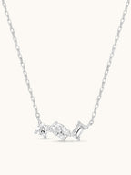 Art Deco Stellar Necklace with pavé moissanite pendant in gold or silver — Winding Moonlight