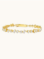 Art Deco Stellar Bracelet with pavé moissanite in gold and silver — Winding Moonlight