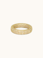 Art Deco Stellar Ring with 360° pavé moissanite in gold or silver — Winding Moonlight