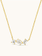 Art Deco Stellar Necklace with pavé moissanite pendant in gold or silver — Winding Moonlight