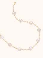 Baroque and freshwater pearl Ocean Necklace on a delicate gold chain — Winding Moonlight