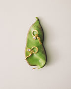 Asymmetric gold chili drop earrings with red enamel and zircon — Winding Moonlight