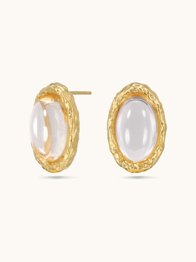 The Halo Oval Earrings