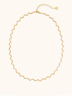 Gold rope-twisted spaghetti choker necklace with heart charm — Winding Moonlight