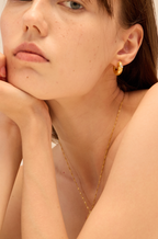 Gold sunburst Muse hoop earrings with hammered texture and zircon — Winding Moonlight
