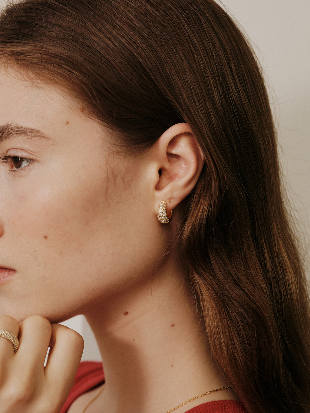 Art Deco Stellar Earrings with mixed-cut moissanite in gold and silver — Winding Moonlight