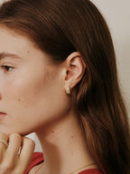 Art Deco Stellar Earrings with mixed-cut moissanite in gold and silver — Winding Moonlight